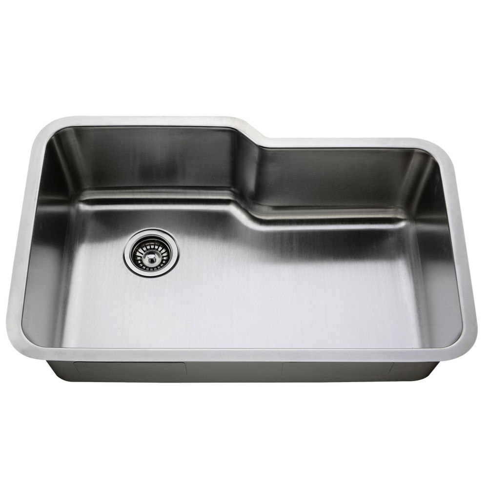 LESS CARE L108 32 INCH UNDERMOUNT STAINLESS STEEL SINGLE BOWL KITCHEN SINK