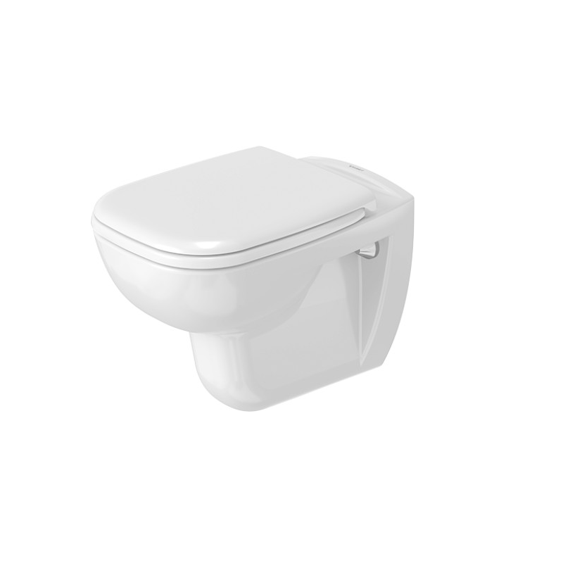 DURAVIT 253509 D-CODE 14 X 21 1/2 INCH WALL-MOUNTED WASHDOWN TOILET, 1.6/0.8 GPF