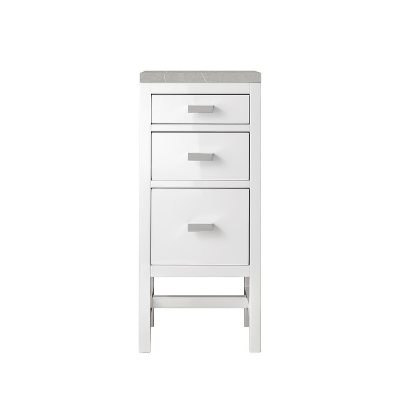 JAMES MARTIN E444-BC15-GW-3ESR ADDISON 15 INCH BASE CABINET WITH DRAWERS IN GLOSSY WHITE WITH 3 CM ETERNAL SERENA TOP