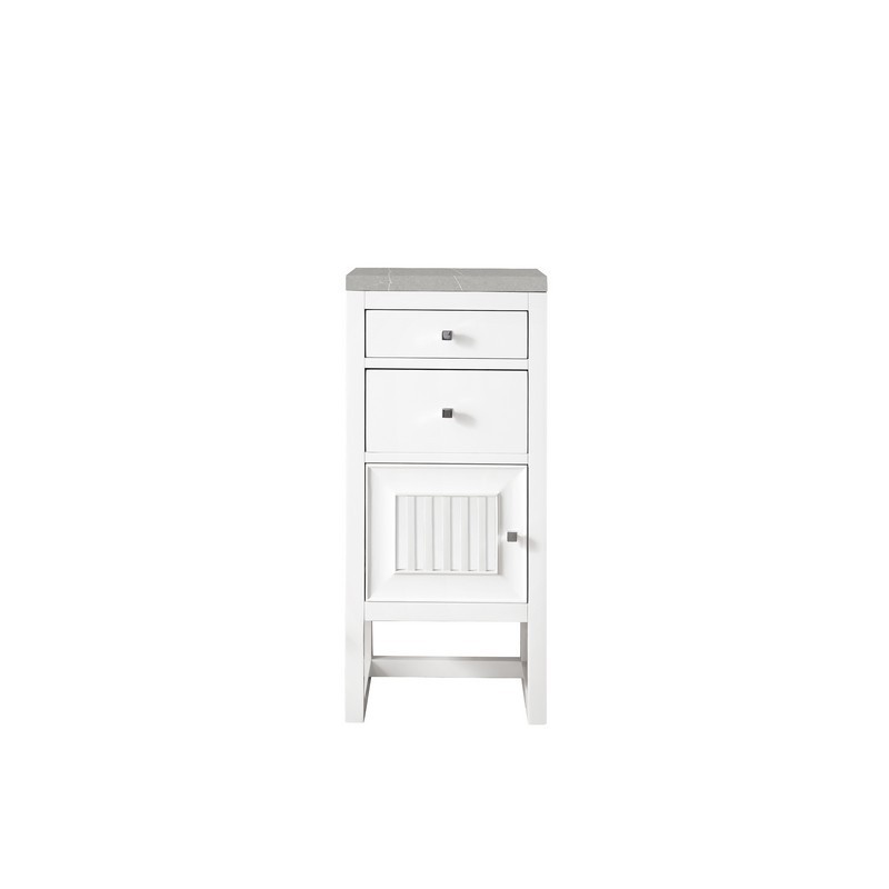 JAMES MARTIN E645-B15L-GW-3ESR ATHENS 15 INCH CABINET WITH DRAWERS AND DOOR IN GLOSSY WHITE WITH 3 CM ETERNAL SERENA TOP