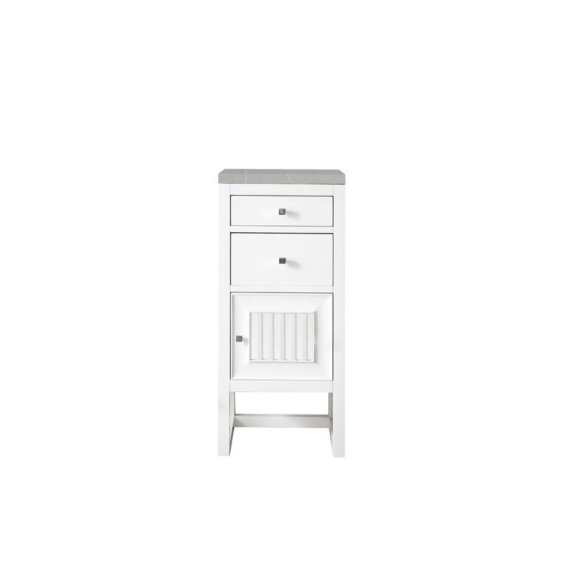 JAMES MARTIN E645-B15R-GW-3ESR ATHENS 15 INCH CABINET WITH DRAWERS AND DOOR IN GLOSSY WHITE WITH 3 CM ETERNAL SERENA TOP