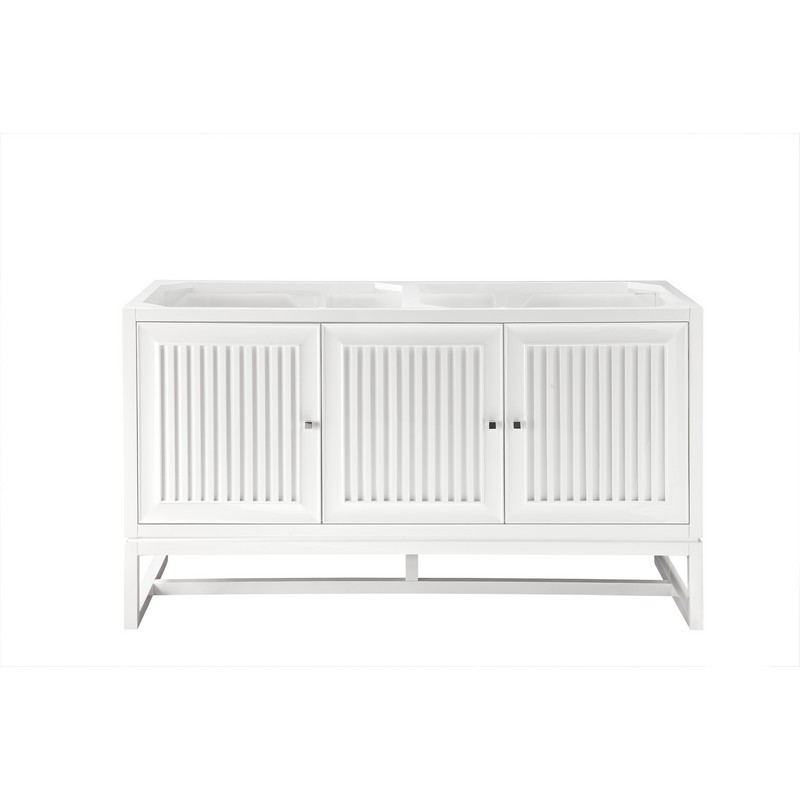 JAMES MARTIN E645-V60D-GW ATHENS 60 INCH DOUBLE VANITY CABINET IN GLOSSY WHITE