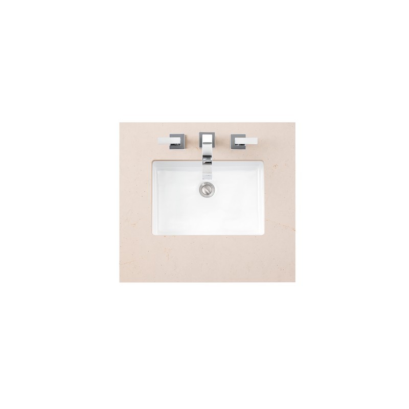 JAMES MARTIN 050-S26-EMR-SNK 26 INCH SINGLE TOP AND 3 CM ETERNAL MARFIL QUARTZ WITH SINK