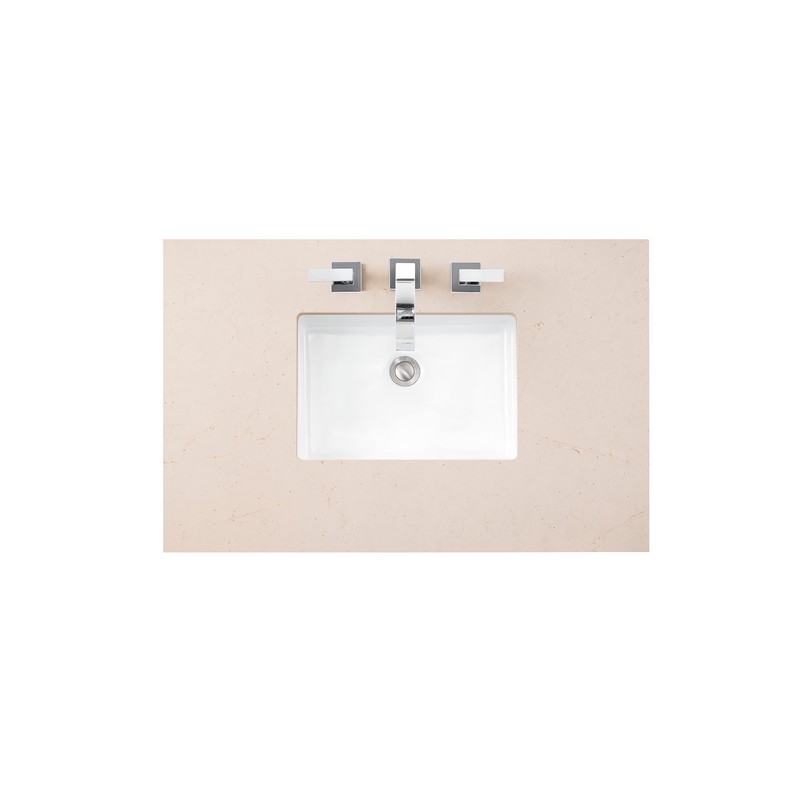 JAMES MARTIN 050-S36-EMR-SNK 36 INCH SINGLE TOP AND 3 CM ETERNAL MARFIL QUARTZ WITH SINK