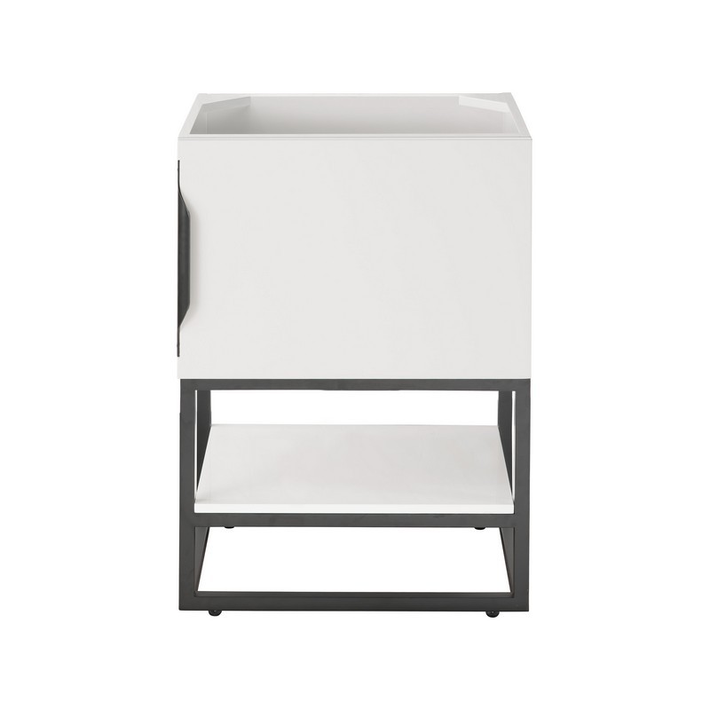 JAMES MARTIN 388-V24-GW-MBK COLUMBIA 24 INCH SINGLE VANITY CABINET IN GLOSSY WHITE AND MATTE BLACK