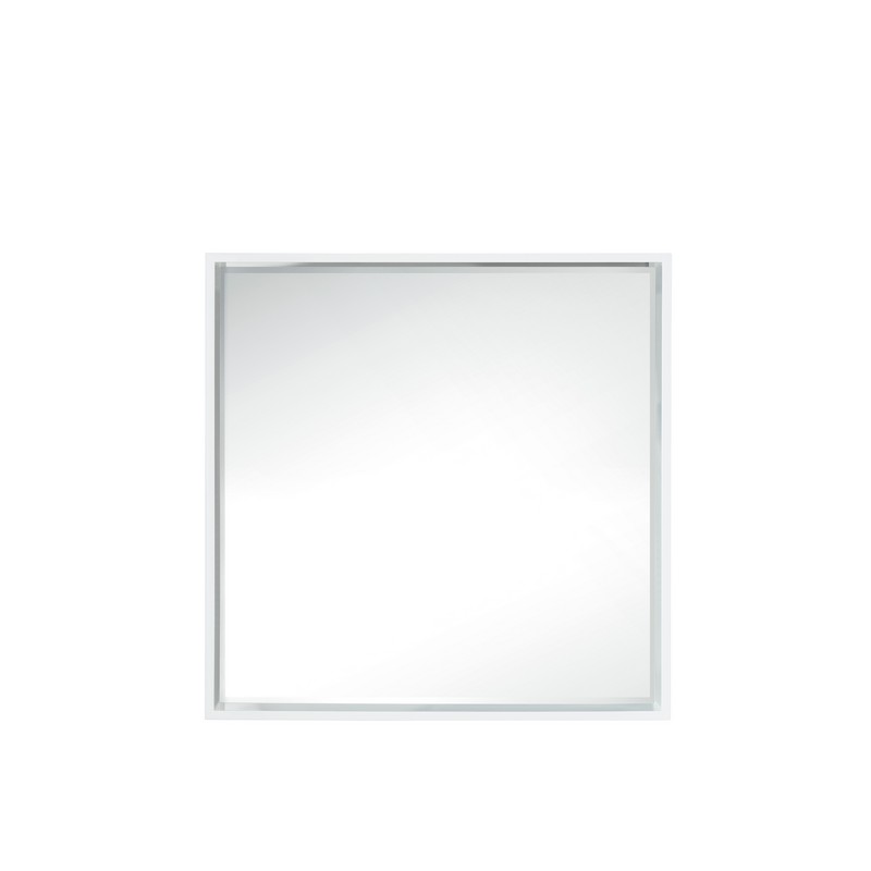 JAMES MARTIN 803-M35.4-GW MILAN 35.4 INCH SQUARE CUBE MIRROR IN GLOSSY WHITE
