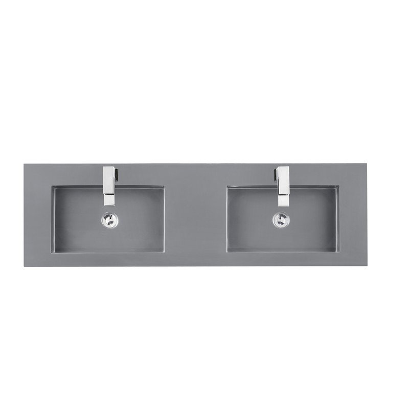 JAMES MARTIN CS-368-DGG 59 INCH DOUBLE TOP IN COMPOSITE STONE AND DUSK GREY GLOSSY FINISH