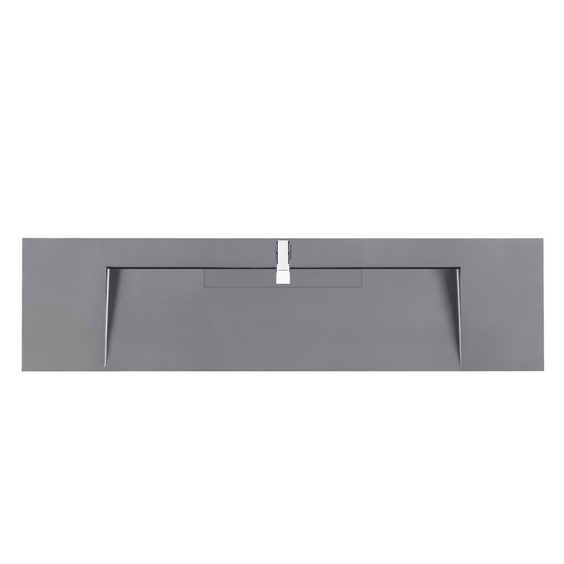JAMES MARTIN CS-378S-DGG 72 INCH SINGLE TOP IN COMPOSITE STONE AND DUSK GREY GLOSSY FINISH