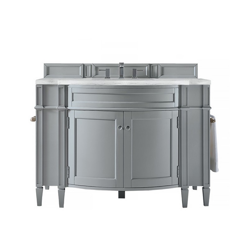 JAMES MARTIN 650-V46R-UGR-AF BRITTANY 46 INCH SINGLE VANITY IN URBAN GRAY WITH 3 CM ARCTIC FALL SOLID SURFACE TOP