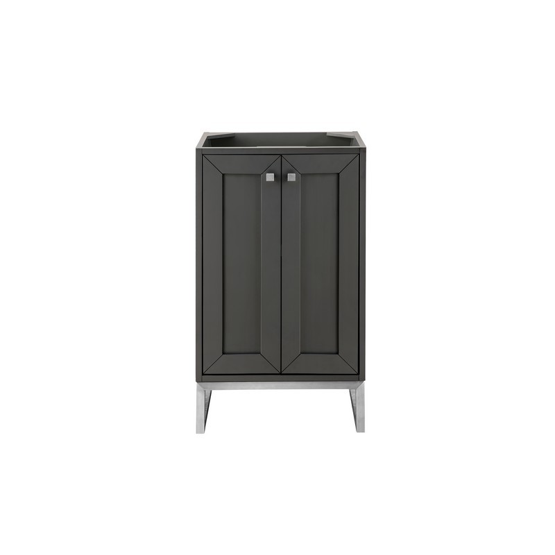 JAMES MARTIN E303-V20-MG-BNK CHIANTI 20 INCH SINGLE VANITY CABINET IN MINERAL GREY AND BRUSHED NICKEL