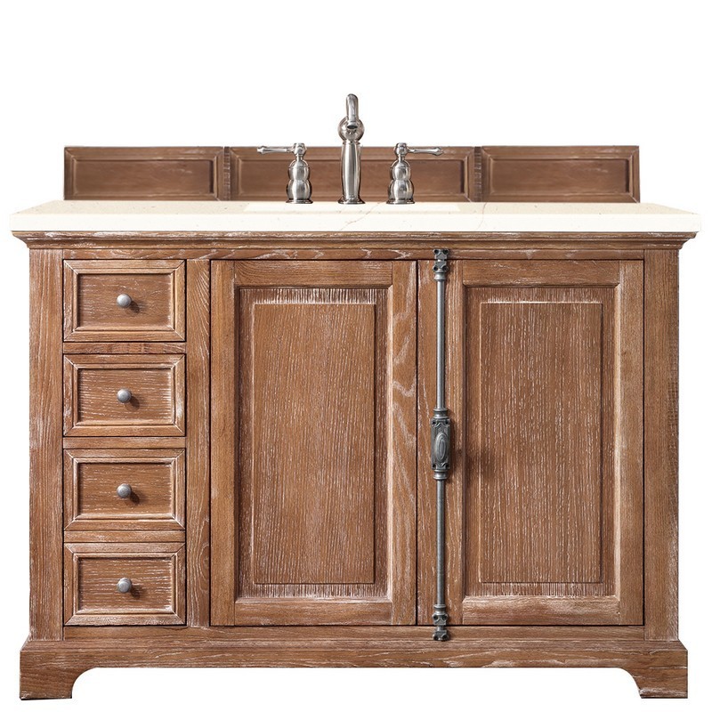 JAMES MARTIN 238-105-5211-3EMR PROVIDENCE 48 INCH SINGLE VANITY CABINET IN DRIFTWOOD WITH 3 CM ETERNAL MARFIL QUARTZ TOP