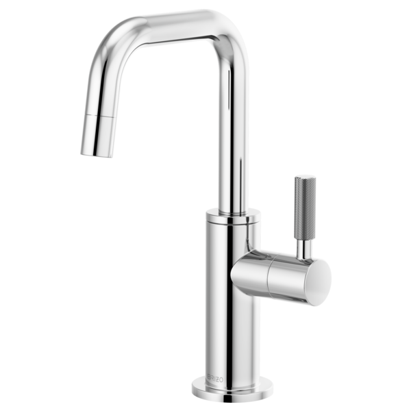 BRIZO 61353LF-C LITZE 9-7/16 INCH BEVERAGE FAUCET WITH SQUARE SPOUT AND KNURLED HANDLE