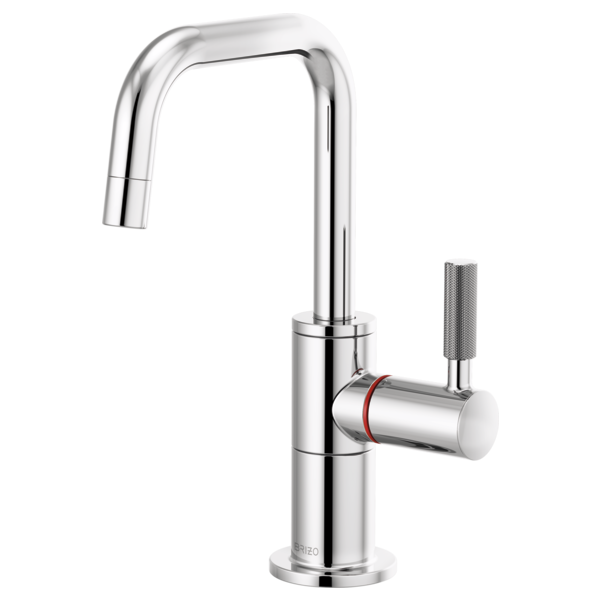 BRIZO 61353LF-H LITZE 8-15/16 INCH INSTANT HOT BEVERAGE FAUCET WITH SQUARE SPOUT AND KNURLED HANDLE