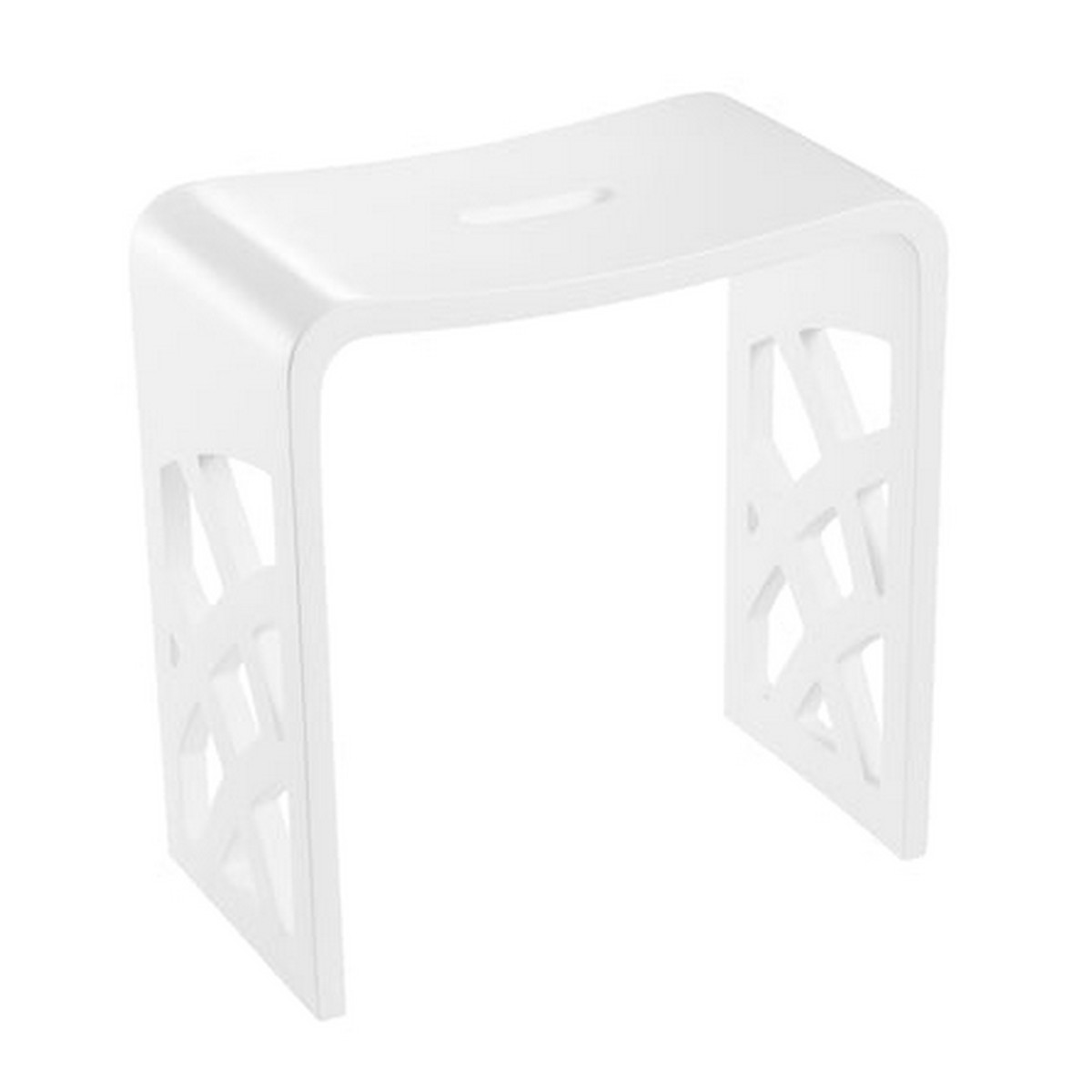 BARCLAY 6216 16 1/2 INCH RESIN RECTANGULAR CURVED SEAT SHOWER STOOL