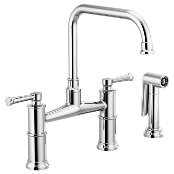 BRIZO 62525LF ARTESSO TWO HANDLE BRIDGE KITCHEN FAUCET WITH SPRAY