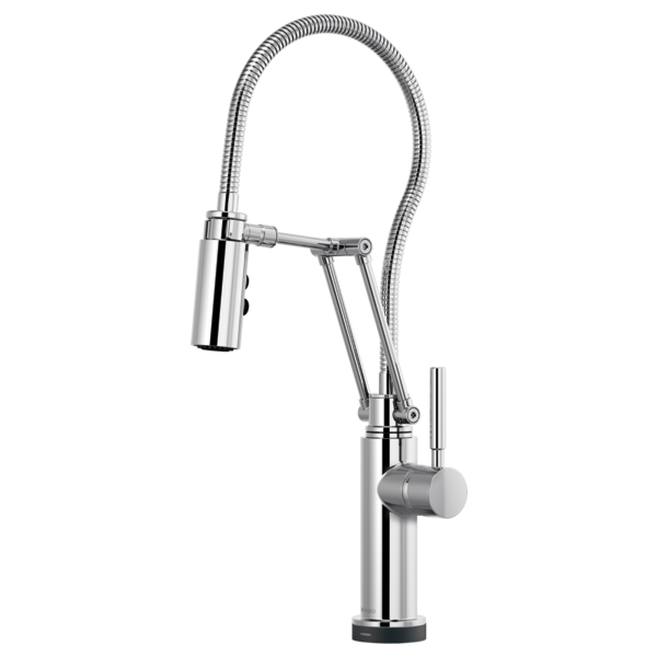 BRIZO 64121LF SOLNA 21 1/2 INCH DECK MOUNT SINGLE HANDLE ARTICULATING KITCHEN FAUCET WITH SMART TOUCH TECHNOLOGY AND OPTIONAL VOICEIQ