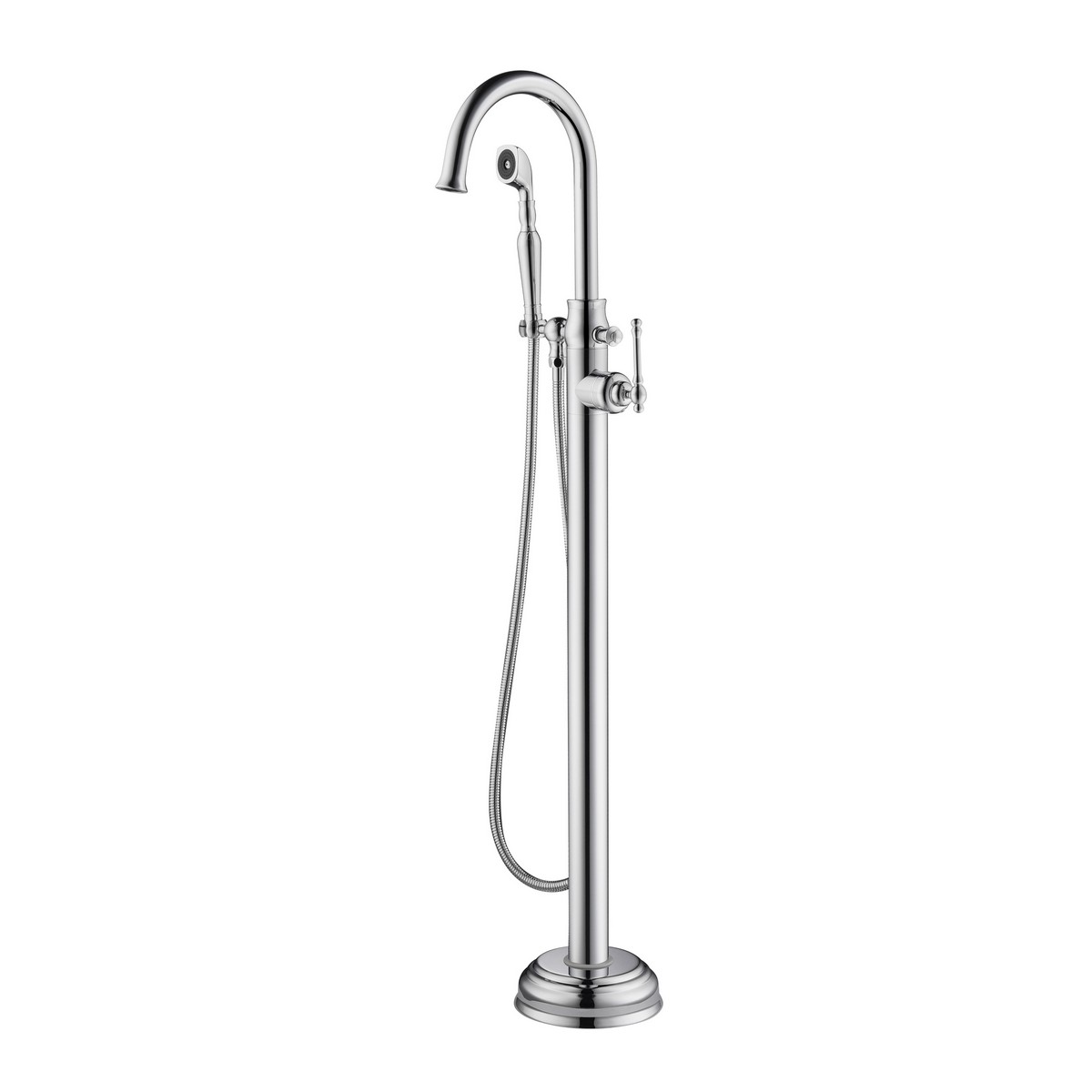 BARCLAY 7976 LEBARON 44 3/4 INCH FREESTANDING TUB FILLER WITH HAND SHOWER AND LEVER HANDLE