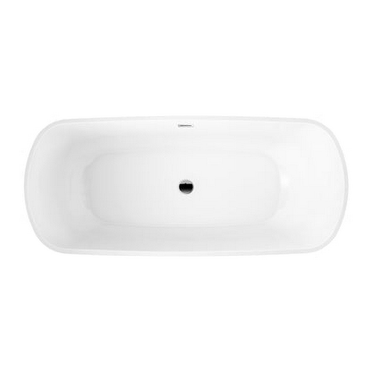 BARCLAY ATDN67IG CELESTE 66 3/4 INCH ACRYLIC FREESTANDING OVAL SOAKING BATHTUB IN WHITE WITH INTEGRAL DRAIN AND OVERFLOW