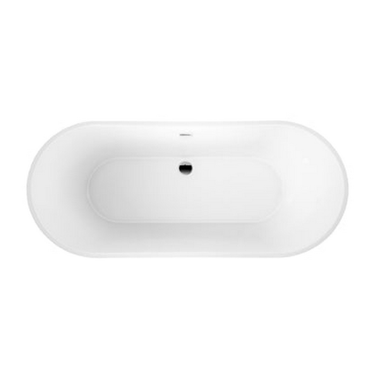 BARCLAY ATDSN69KIG NOREEN 68 5/8 INCH ACRYLIC FREESTANDING OVAL SOAKING DOUBLE SLIPPER BATHTUB IN WHITE WITH INTEGRAL DRAIN AND OVERFLOW