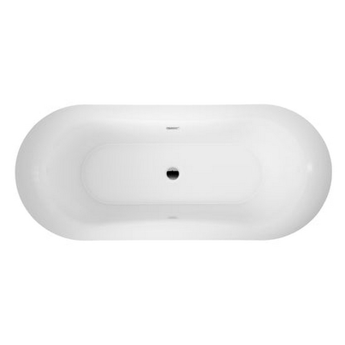 BARCLAY ATFDSN72IG NYDIA 72 INCH ACRYLIC FREESTANDING OVAL SOAKING DOUBLE SLIPPER BATHTUB IN WHITE WITH INTEGRAL DRAIN AND OVERFLOW