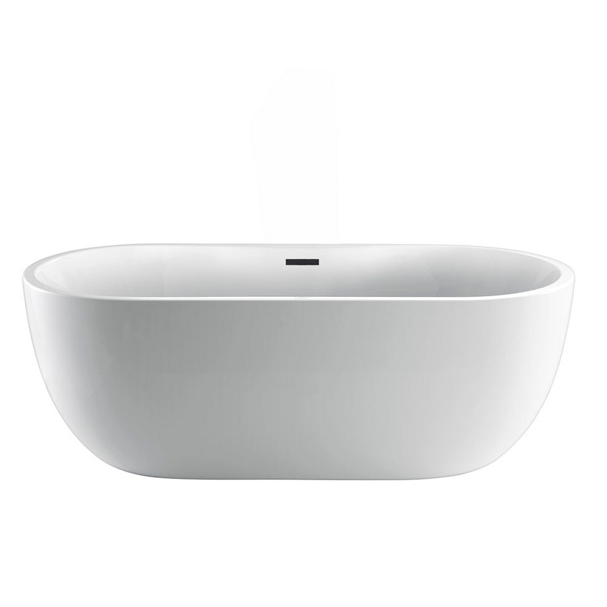 BARCLAY ATOVN65FIG PILAR 65 INCH ACRYLIC FREESTANDING OVAL SOAKING BATHTUB IN WHITE WITH INTEGRAL DRAIN AND OVERFLOW