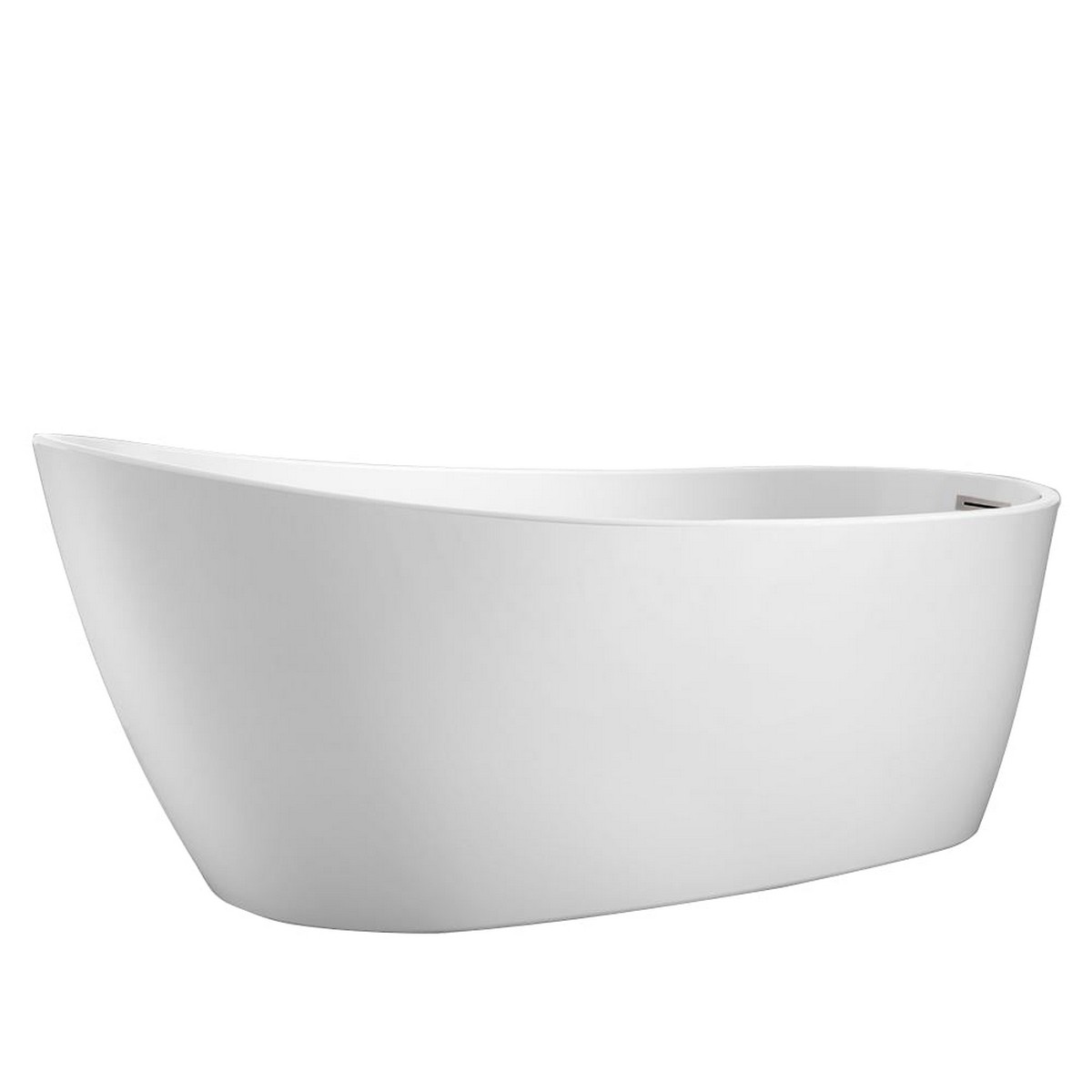 BARCLAY ATSN60FIG LORENZO 60 INCH ACRYLIC FREESTANDING OVAL SOAKING SLIPPER BATHTUB IN WHITE WITH INTEGRAL DRAIN AND OVERFLOW