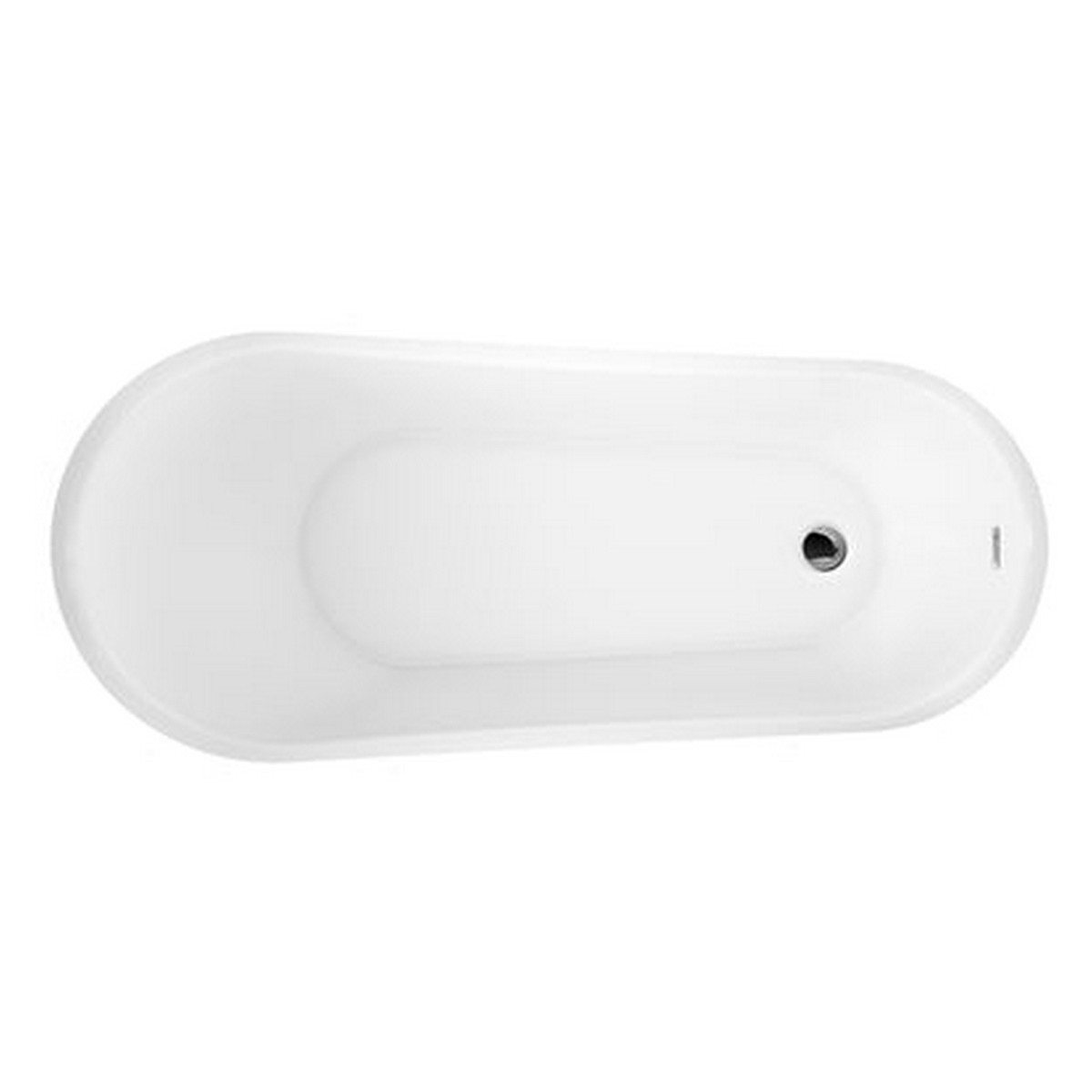 BARCLAY ATSN66EIG LOVINA 66 INCH ACRYLIC FREESTANDING OVAL SOAKING SLIPPER BATHTUB IN WHITE WITH INTEGRATED DRAIN AND OVERFLOW