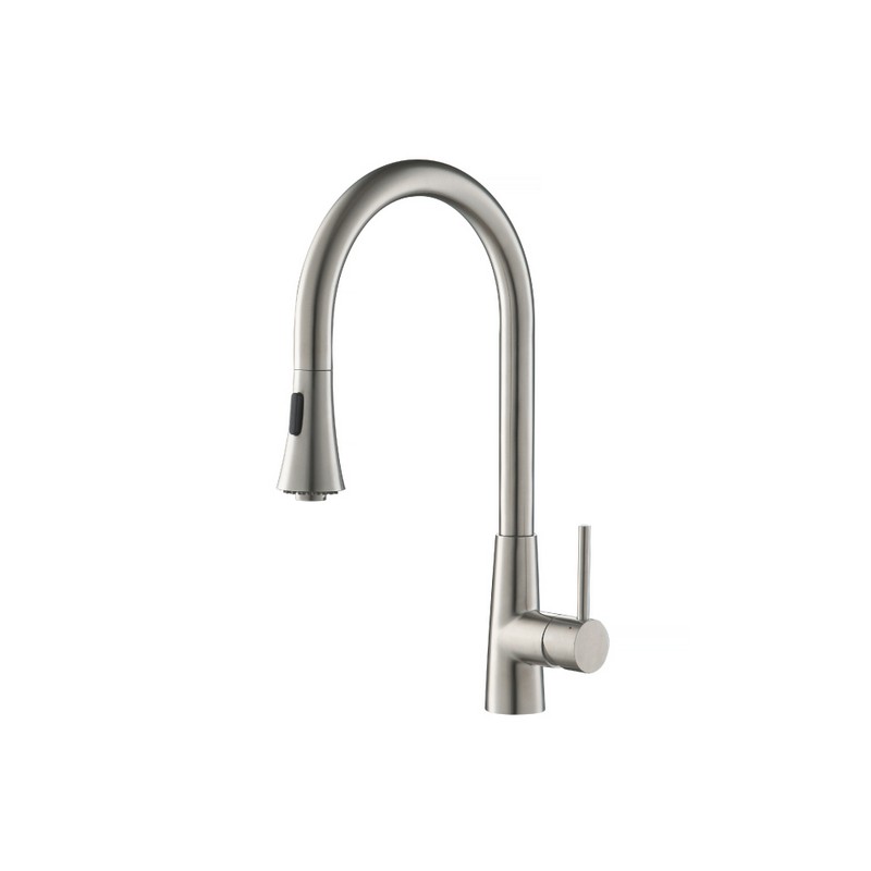 ISENBERG K.1290 ZEST 18 1/8 INCH DUAL SPRAY STAINLESS STEEL PULL OUT KITCHEN FAUCET
