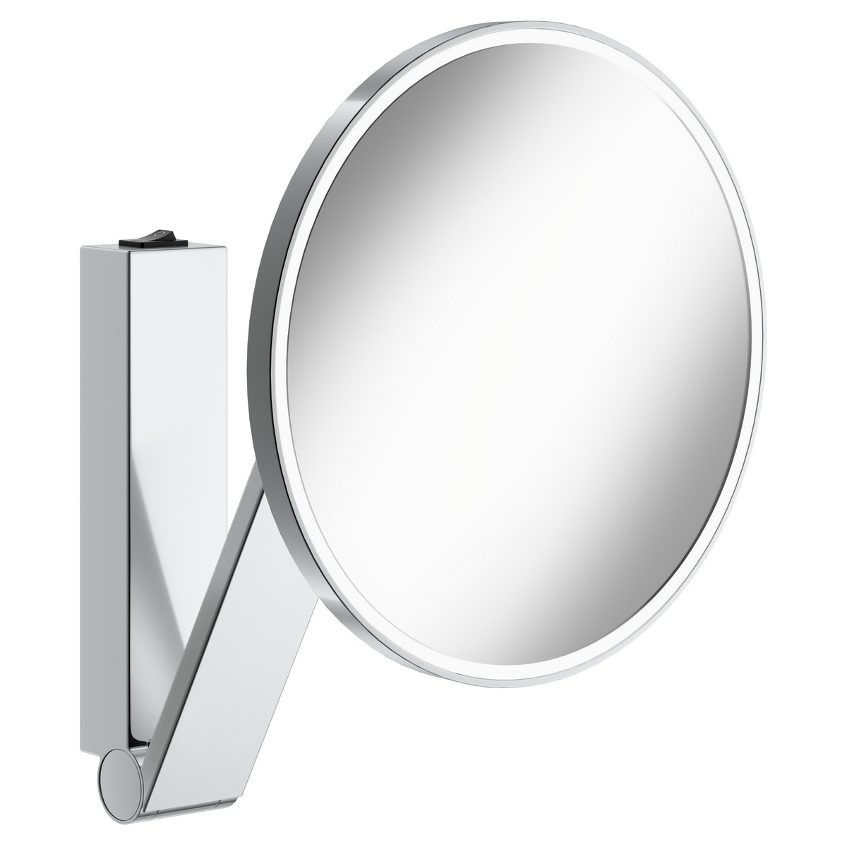 KEUCO 17612054 ILOOK MOVE 8 3/8 INCH WALL MOUNTED FRAMED ROUND 6000K LED BATHROOM MIRROR WITH ROCKER SWITCH OPERATION