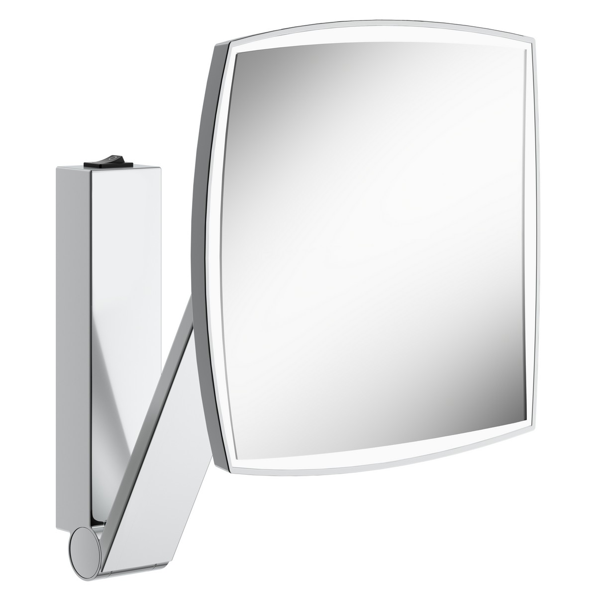 KEUCO 17613054 ILOOK MOVE 7 7/8 INCH WALL MOUNTED FRAMED ROUND 6000K LED BATHROOM MIRROR WITH ROCKER SWITCH OPERATION