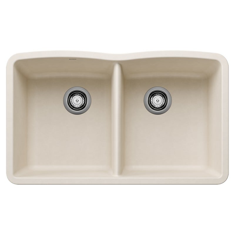 BLANCO 443068 DIAMOND 32 INCH UNDERMOUNT DOUBLE BOWL SILGRANIT KITCHEN SINK - SOFT WHITE