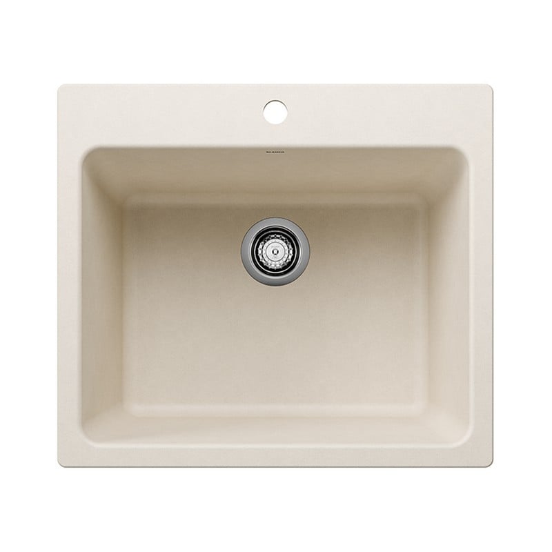 BLANCO 443079 LIVEN 25 INCH DROP-IN/UNDERMOUNT SINGLE BOWL SILGRANIT KITCHEN SINK - SOFT WHITE