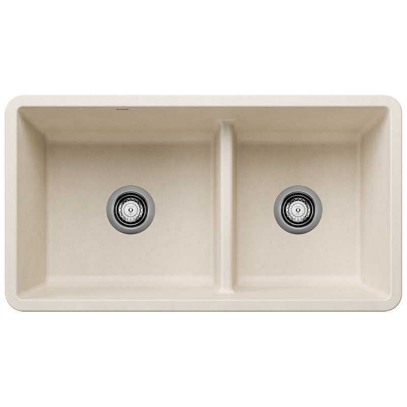 BLANCO 443080 PRECIS 33 INCH UNDERMOUNT DOUBLE BOWL SILGRANIT KITCHEN SINK - SOFT WHITE