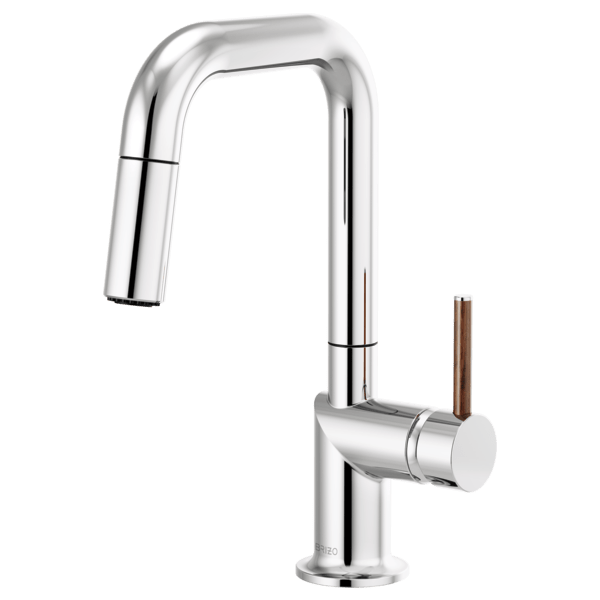 BRIZO 63965LF-LHP ODIN 12 1/8 INCH SINGLE HANDLE PULL-DOWN PREP FAUCET WITH SQUARE SPOUT - LESS HANDLE