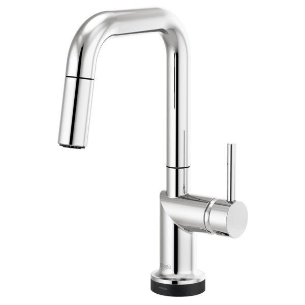 BRIZO 64965LF-LHP ODIN 12 5/8 INCH SINGLE HANDLE PULL-DOWN PREP FAUCET WITH SQUARE SPOUT - LESS HANDLE