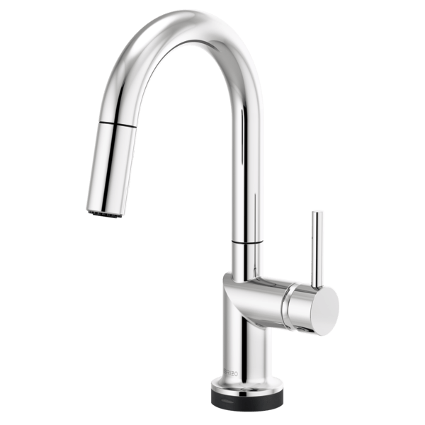 BRIZO 64975LF-LHP ODIN 13 3/8 INCH SINGLE HANDLE PULL-DOWN PREP FAUCET WITH ARC SPOUT - LESS HANDLE