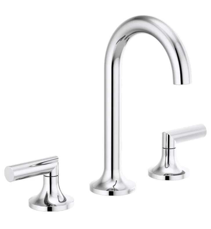 BRIZO 65375LF-LHP ODIN 9 1/8 INCH DOUBLE HANDLE WIDESPREAD BATHROOM SINK FAUCET WITH LESS HANDLES