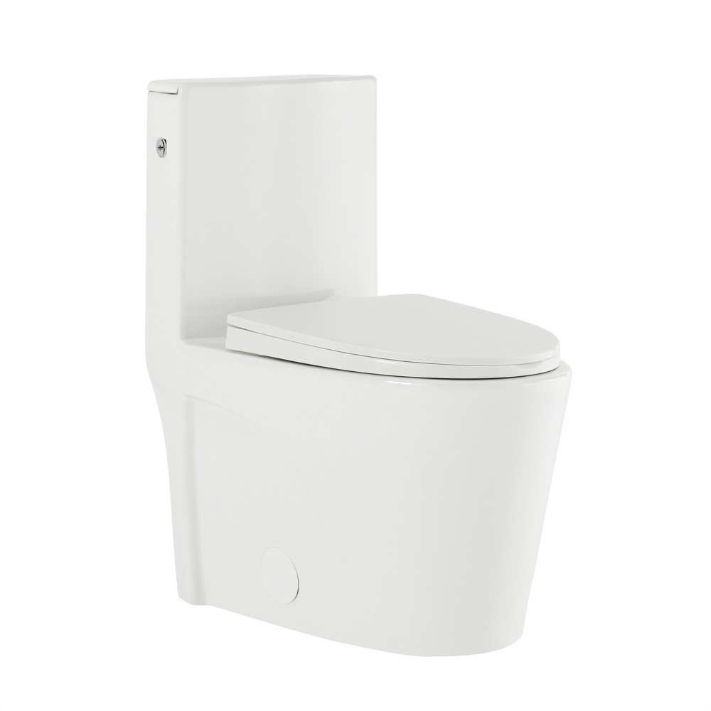 SWISS MADISON SM-1T284 ST. TROPEZ 27 INCH ONE PIECE TOUCHLESS ELONGATED TOILET, 1.1/1.6 GPF