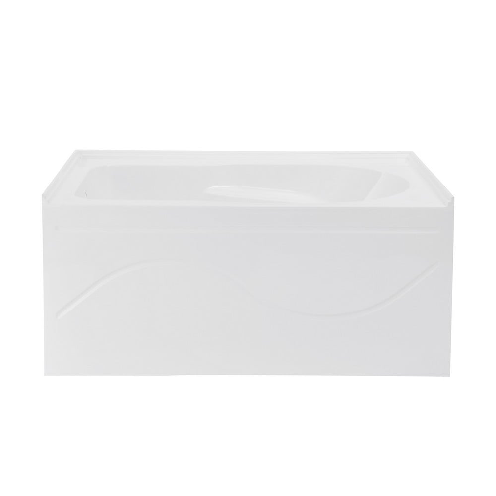 SWISS MADISON SM-AB52 IVY 54 INCH ACRYLIC ALCOVE BATHTUB WITH APRON LEFT HAND DRAIN