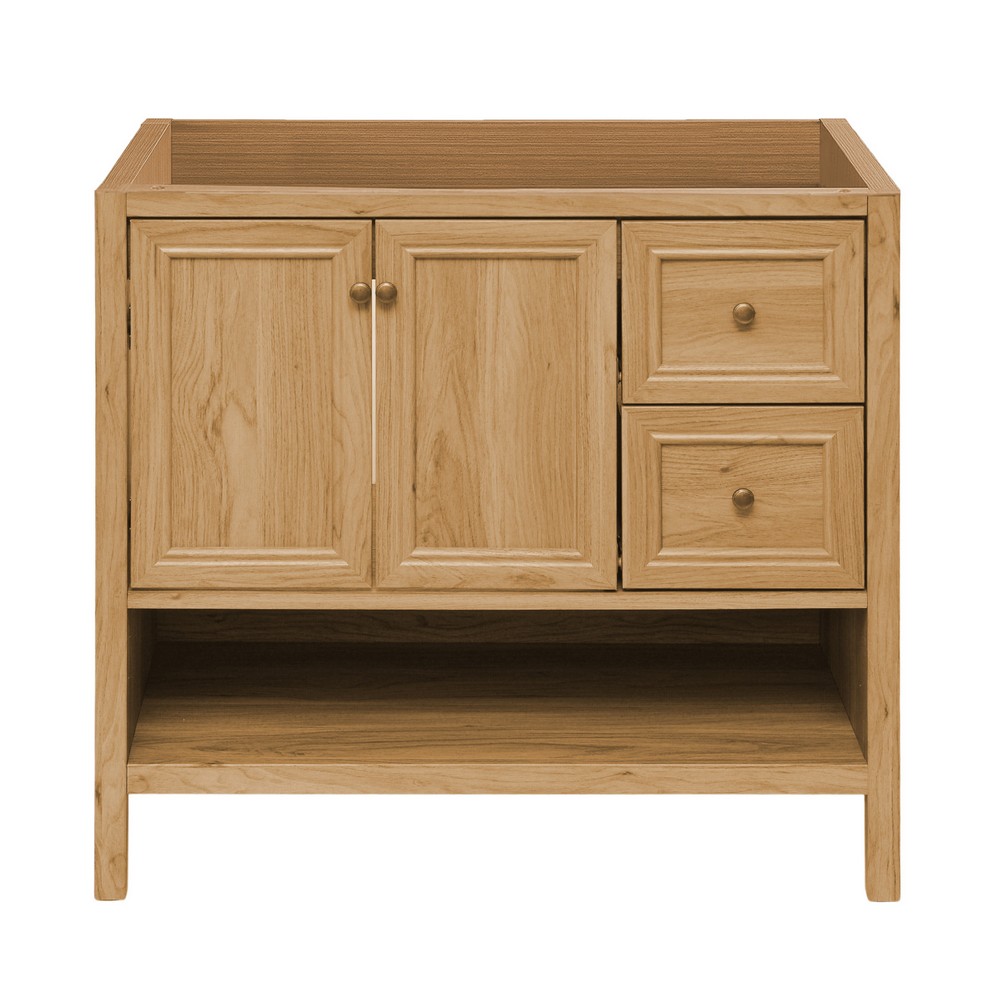 SWISS MADISON SM-BV241-C CHATEAU 35 3/8 INCH FREESTANDING BATHROOM VANITY CABINET ONLY IN NATURAL OAK