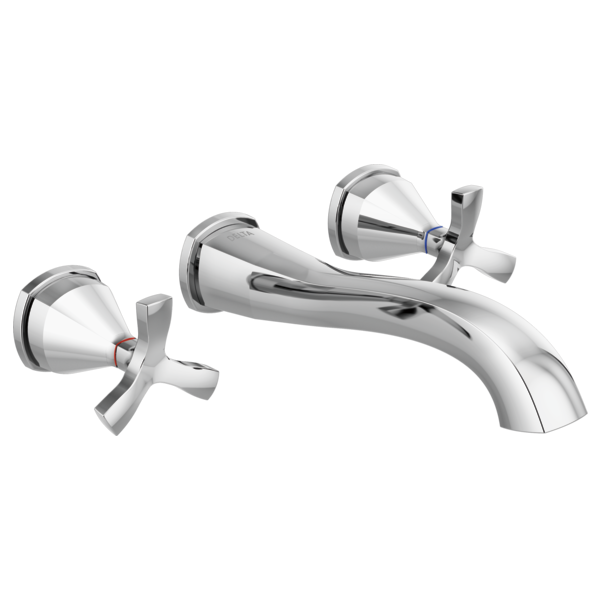 DELTA T35766LF-WL STRYKE WALL-MOUNTED LAVATORY FAUCET WITH CROSS HANDLE