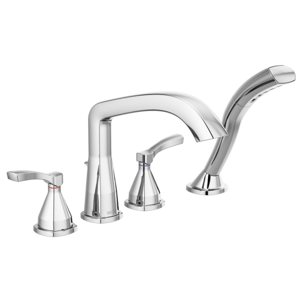 DELTA T4776 STRYKE FOUR HOLE ROMAN TUB TRIM WITH LEVER HANDLES