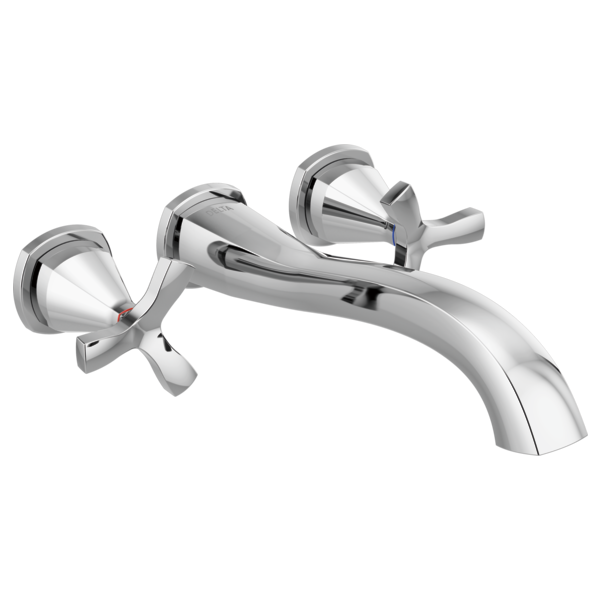 DELTA T57766-WL STRYKE WALL-MOUNTED TUB FILLER WITH CROSS HANDLES