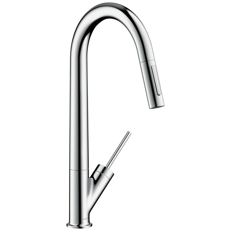 HANSGROHE 10821 AXOR STARCK 17 5/8 INCH DECK MOUNTED PULL-DOWN KITCHEN FAUCET