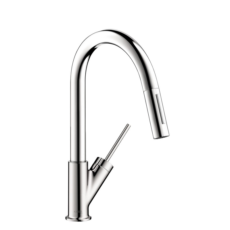 HANSGROHE 10824 AXOR STARCK 14 1/4 INCH DECK MOUNTED PULL-DOWN KITCHEN FAUCET