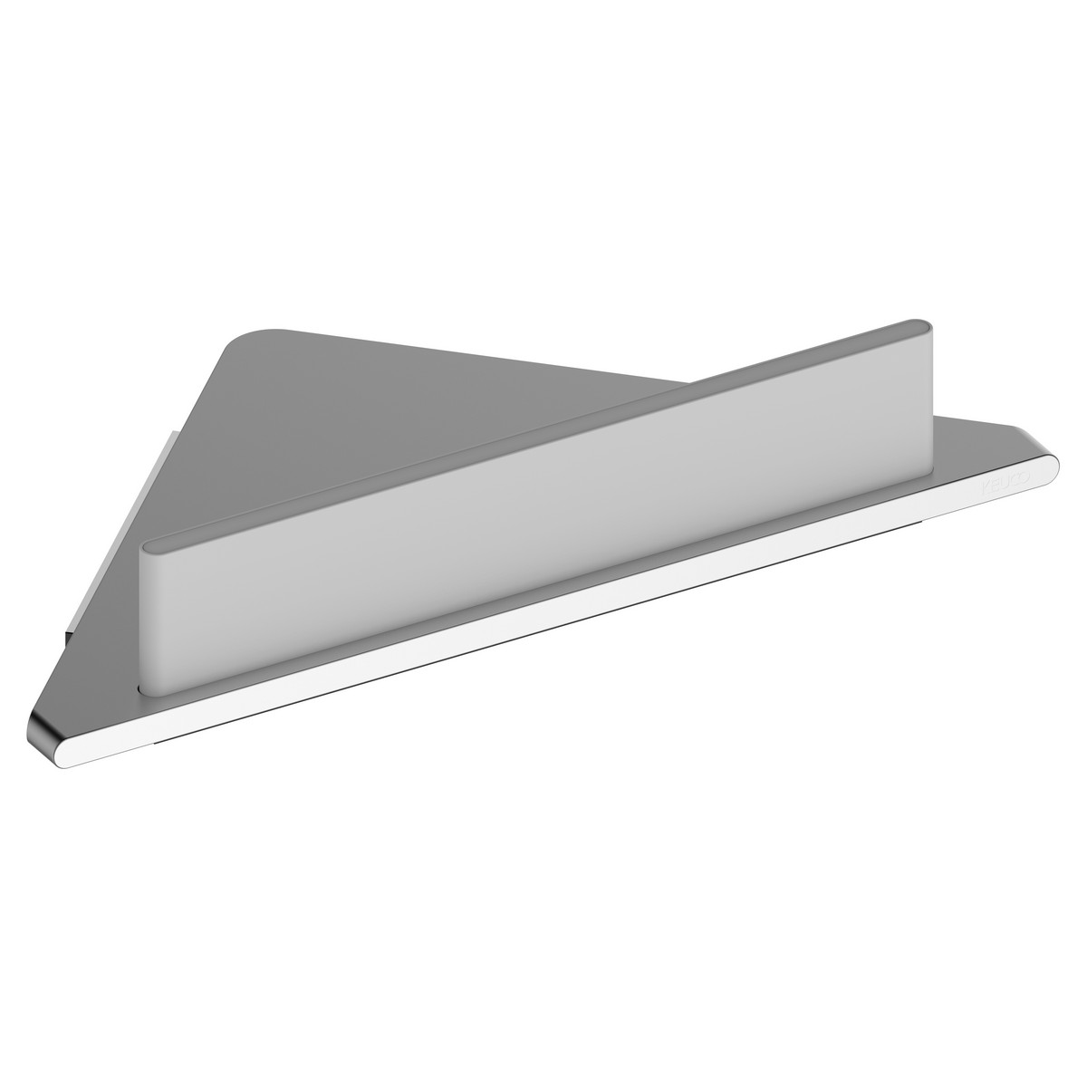 KEUCO 11557170100 EDITION 400 12 7/8 INCH WALL MOUNTED CORNER SHOWER SHELF WITH SQUEEGEE IN ALUMINUM