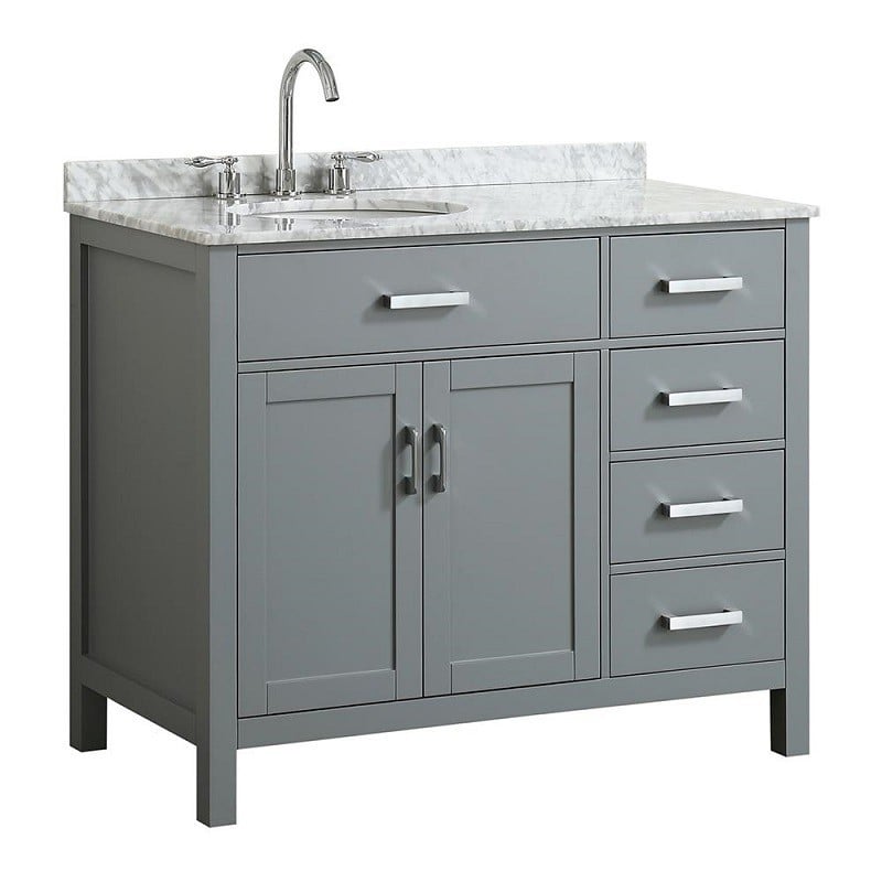 BELMONT DECOR BDV043SLOVL HAMPTON 43 INCH SINGLE SINK VANITY WITH LEFT OFFSET OVAL SINK