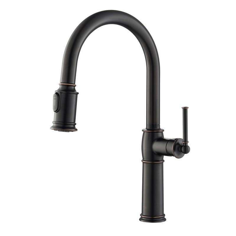 KRAUS KPF-1682 SELLETTE TRADITIONAL SINGLE HANDLE PULL-DOWN KITCHEN FAUCET IN OIL RUBBED BRONZE