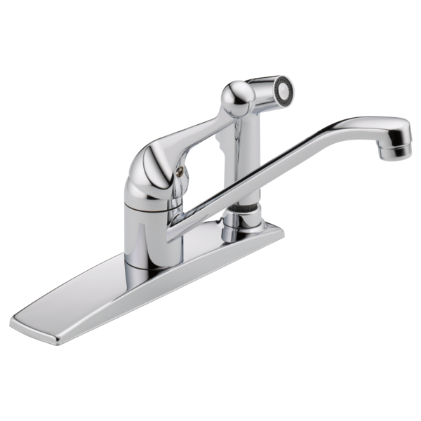 DELTA 300LF-WF CLASSIC SINGLE HANDLE KITCHEN FAUCET WITH INTEGRAL SPRAY - CHROME FINISH