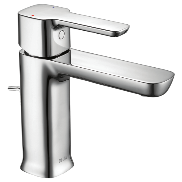 DELTA 581LF-PP MODERN SINGLE HANDLE PROJECT-PACK LAVATORY FAUCET IN CHROME, PLASTIC POP-UP
